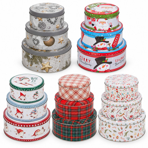Christmas cookie tins - set, 3