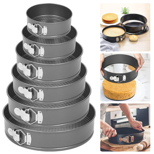 6pcs round cake making tins - round,
