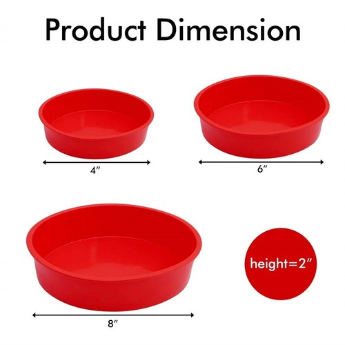 Inch silicone cake tin - 4,6/8,